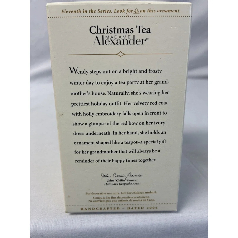 Hallmark Keepsake Madame Alexander Ornaments Christmas Tea Cherry Parfait 2pc